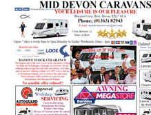 Tablet Screenshot of middevoncaravans.co.uk